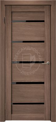 Межкомнатная дверь Александра (Американский орех темный, Лакобель черный)